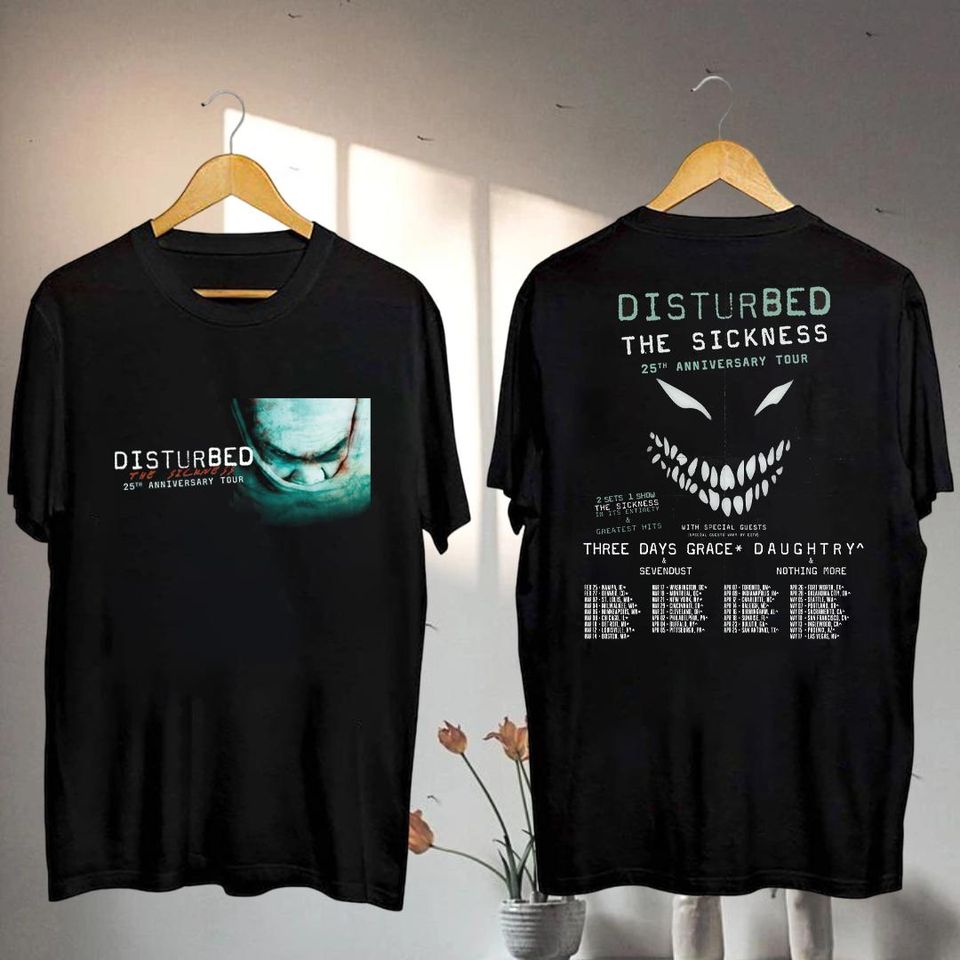 New 2025 Disturbed The Sickness 25Th Anniversary Tour Shirt, The Sickness 2025 Concert, Disturbed Fan Gift