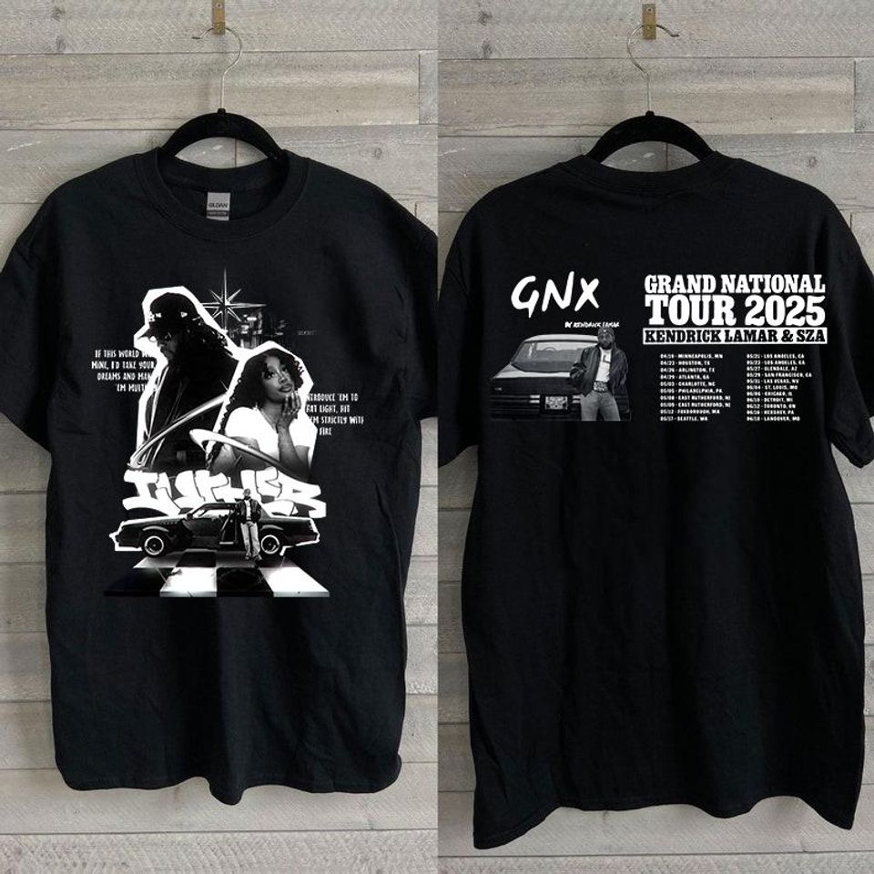 New Kendrick Lamar Sza Shirt, Gnx Shirt, Grand National Tour 2025 Unisex Shirt, Rap Shirt, Shirt For Fan