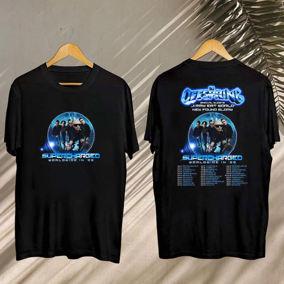 New The Offspring Fan Shirt, The Offspring Supercharged Worldwide In 2025 Shirt, The Offspring Concert