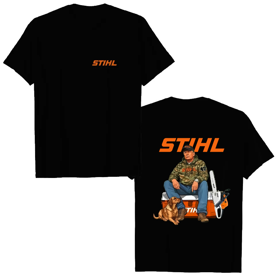 New Stihl Trump Camo Unisex Double Sided Shirt Full Hand Drill Dog Hunt Double Sided Shirt For Men