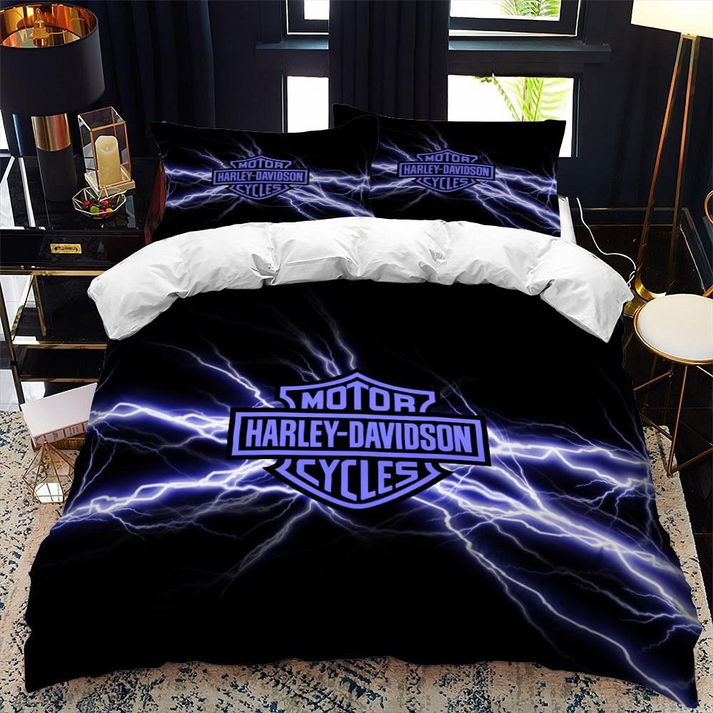 The Motorcycle Quilt Cover Pillowcase Bedding Set Home Bedroom Decor