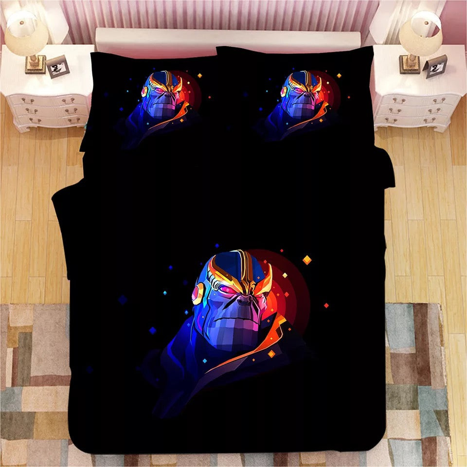 Avengers Infinity War Thanos Quilt Cover Pillowcase Bedding Set Home Bedroom Decor