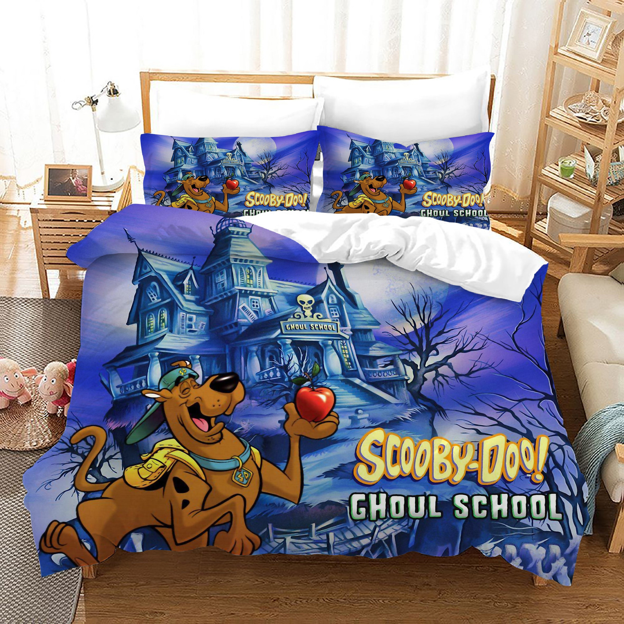 Scooby Doo Quilt Cover Pillowcase Bedding Set Home Bedroom Decor