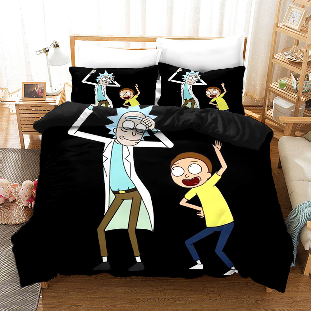 Rick And Morty Season 4 Quilt Cover Pillowcase Bedding Set Home Bedroom Decor