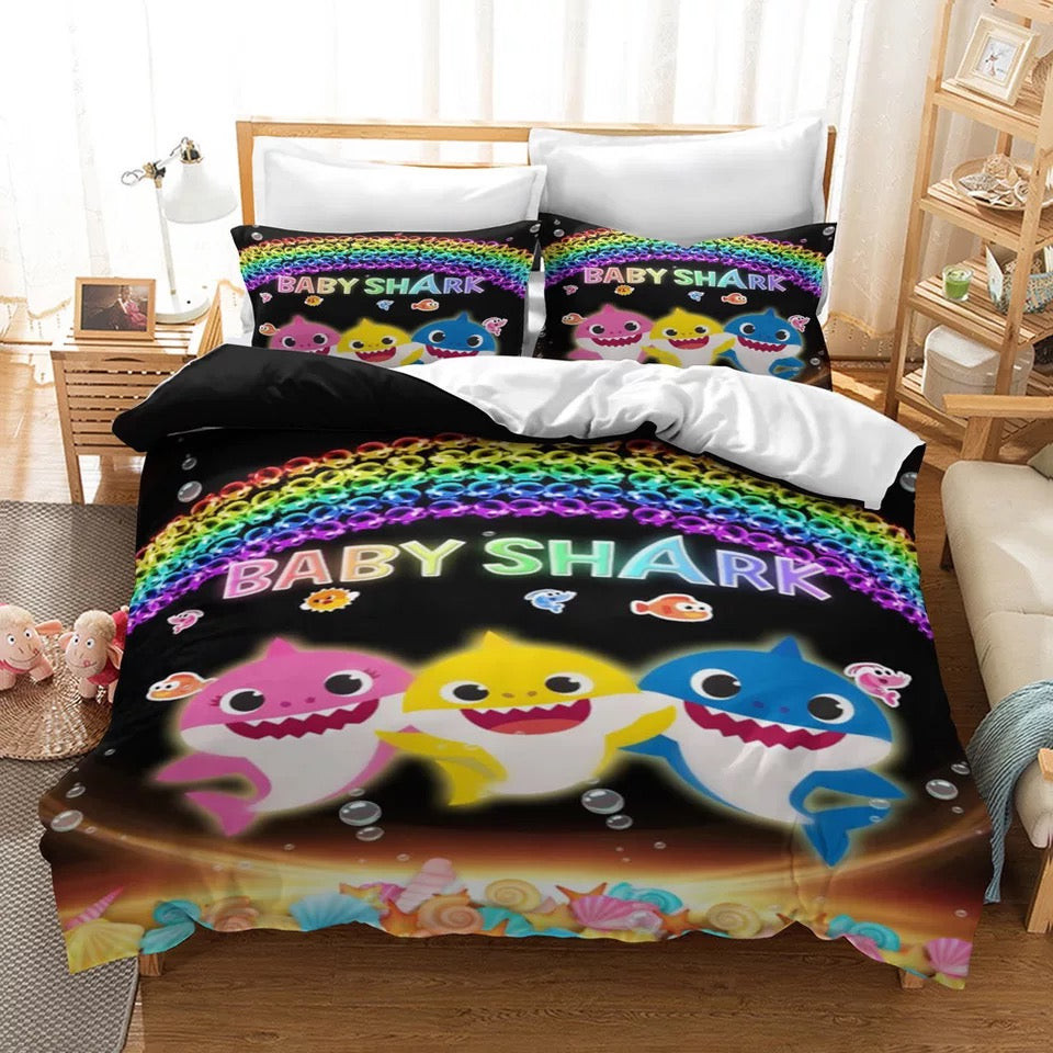 Shark Song Quilt Cover Pillowcase Bedding Set Home Bedroom Decor