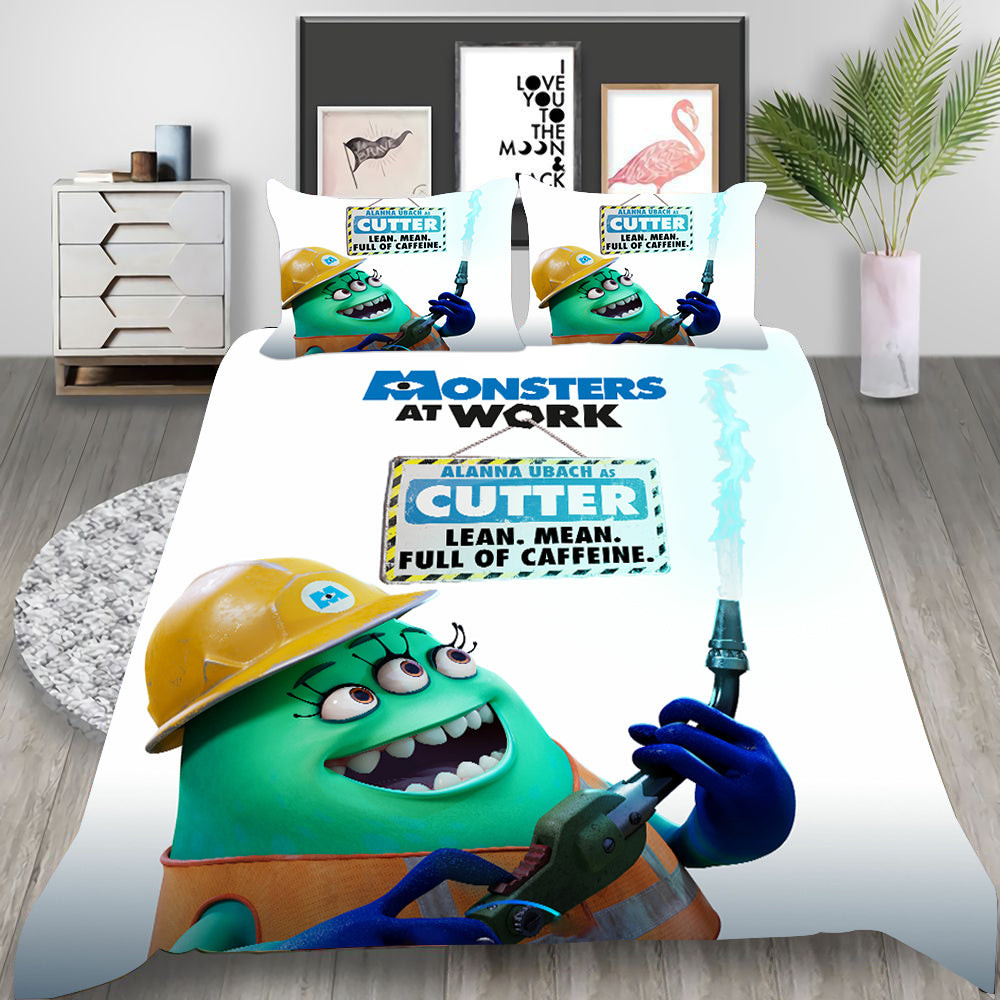 Monsters At Work Quilt Cover Pillowcase Bedding Set Home Bedroom Decor