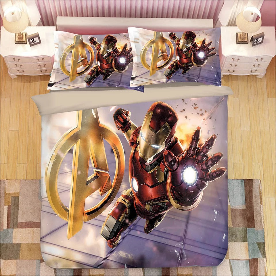 Avengers Infinity War Quilt Cover Pillowcase Bedding Set Home Bedroom Decor