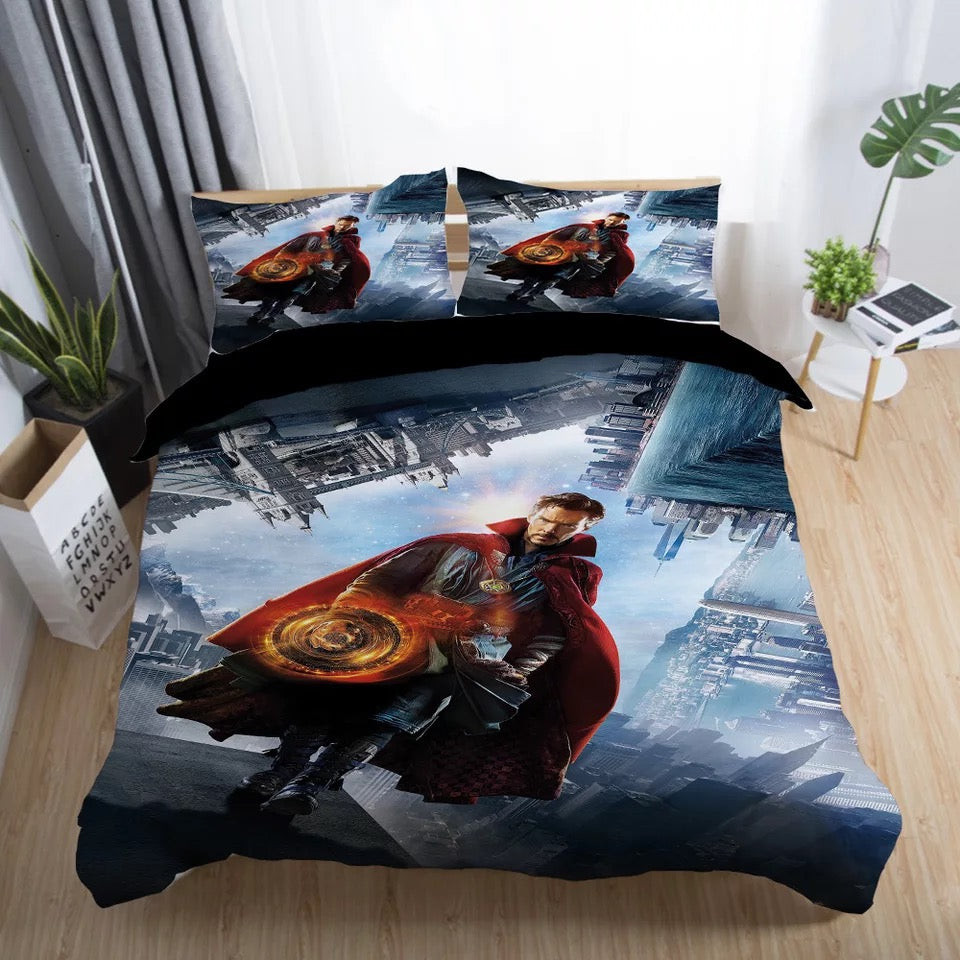 Doctor Strange Marvel Superhero Quilt Cover Pillowcase Bedding Set Home Bedroom Decor