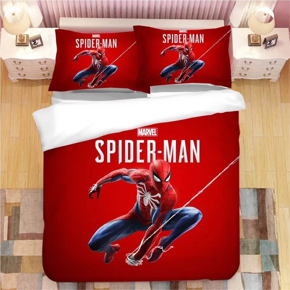 Marvel Spider-Man Quilt Cover Pillowcase Bedding Set Home Bedroom Decor