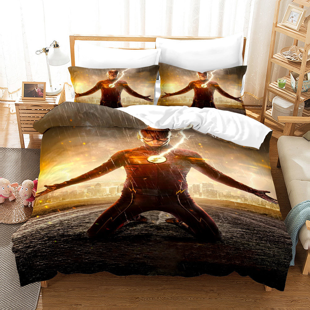 Flash Quilt Cover Pillowcase Bedding Set Home Bedroom Decor