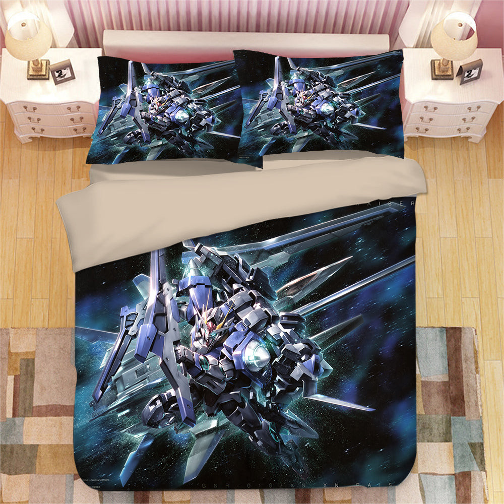 Gundam Quilt Cover Pillowcase Bedding Set Home Bedroom Decor