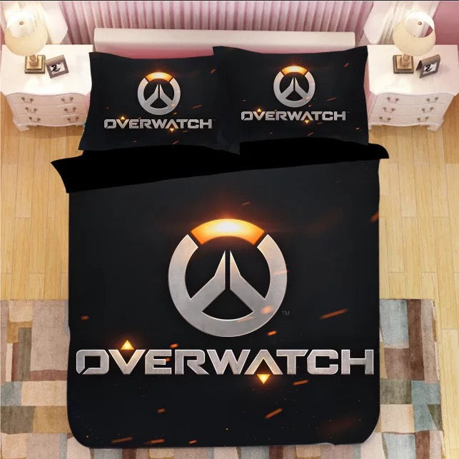 Game Overwatch Quilt Cover Pillowcase Bedding Set Home Bedroom Decor