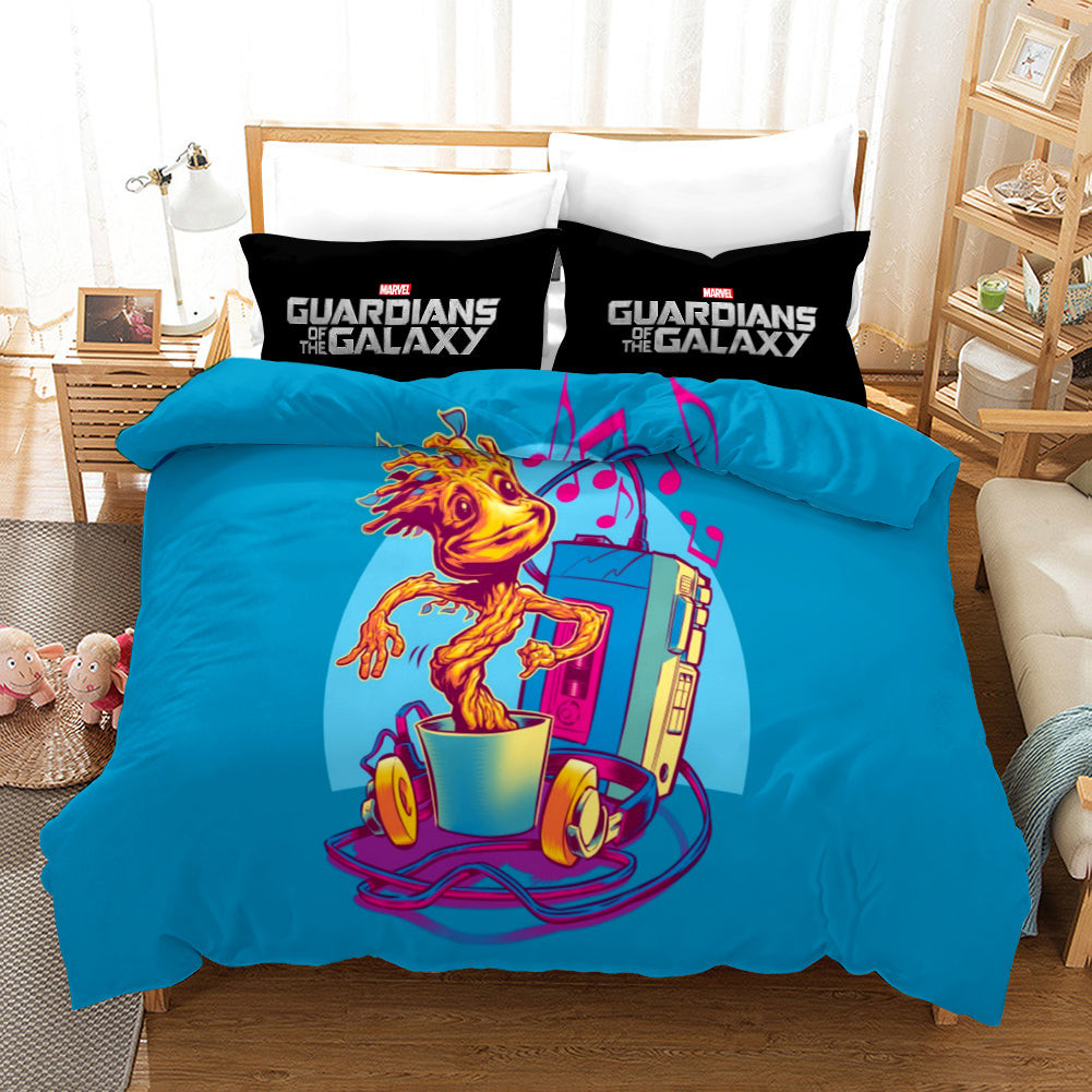 Guardians Of The Galaxy Groot Quilt Cover Pillowcase Bedding Set Home Bedroom Decor