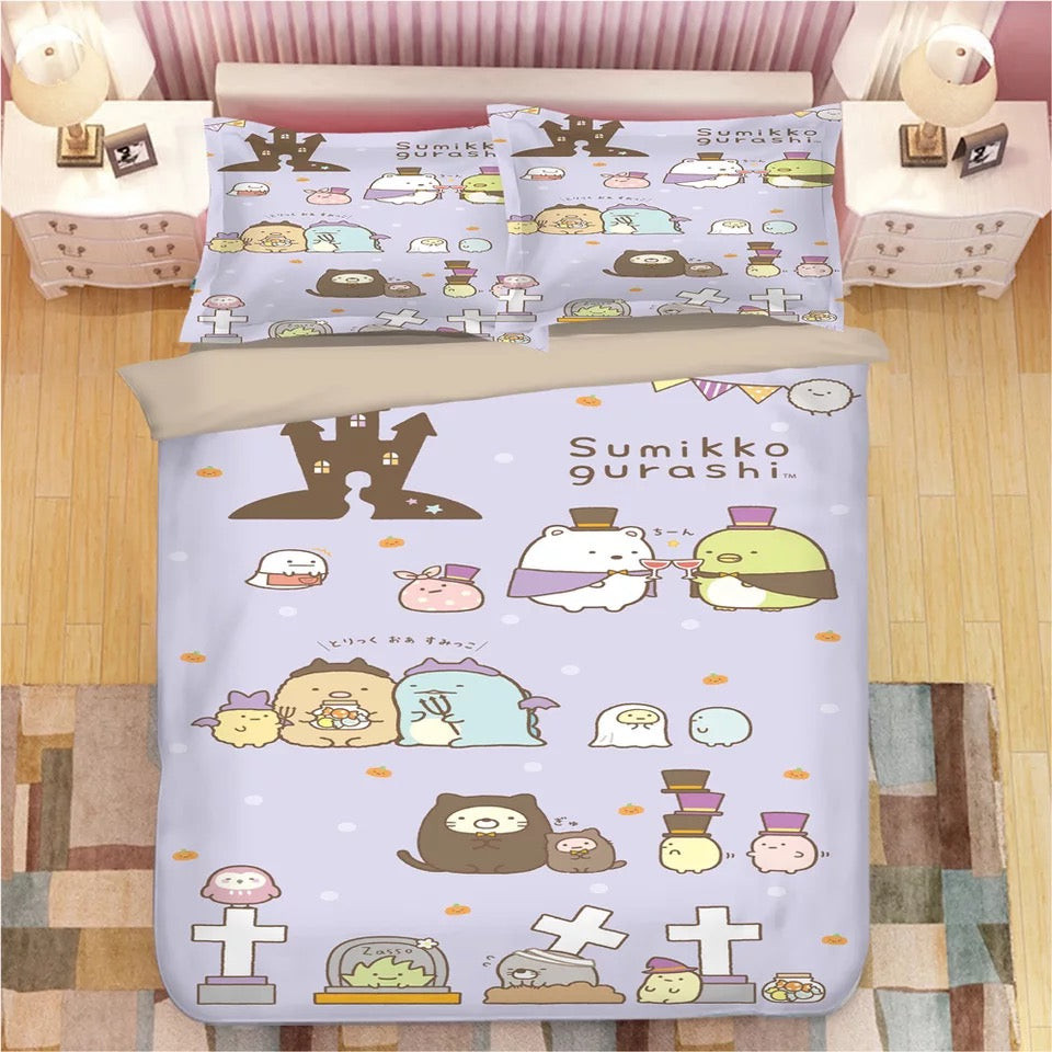 Sumikkogurashi Quilt Cover Pillowcase Bedding Set Home Bedroom Decor