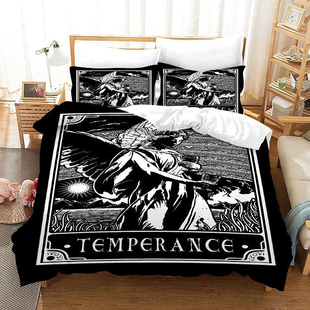 Tarot Temperance Quilt Cover Pillowcase Bedding Set Home Bedroom Decor