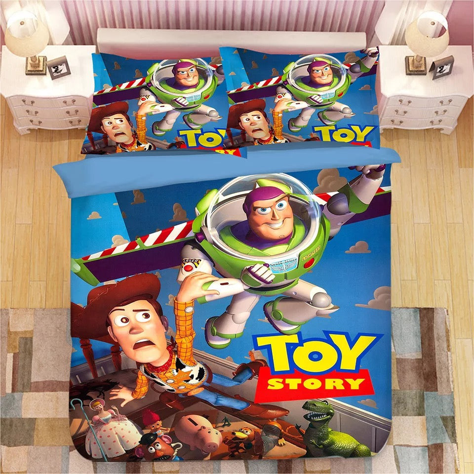 Toy Story Woody Forky Quilt Cover Pillowcase Bedding Set Home Bedroom Decor
