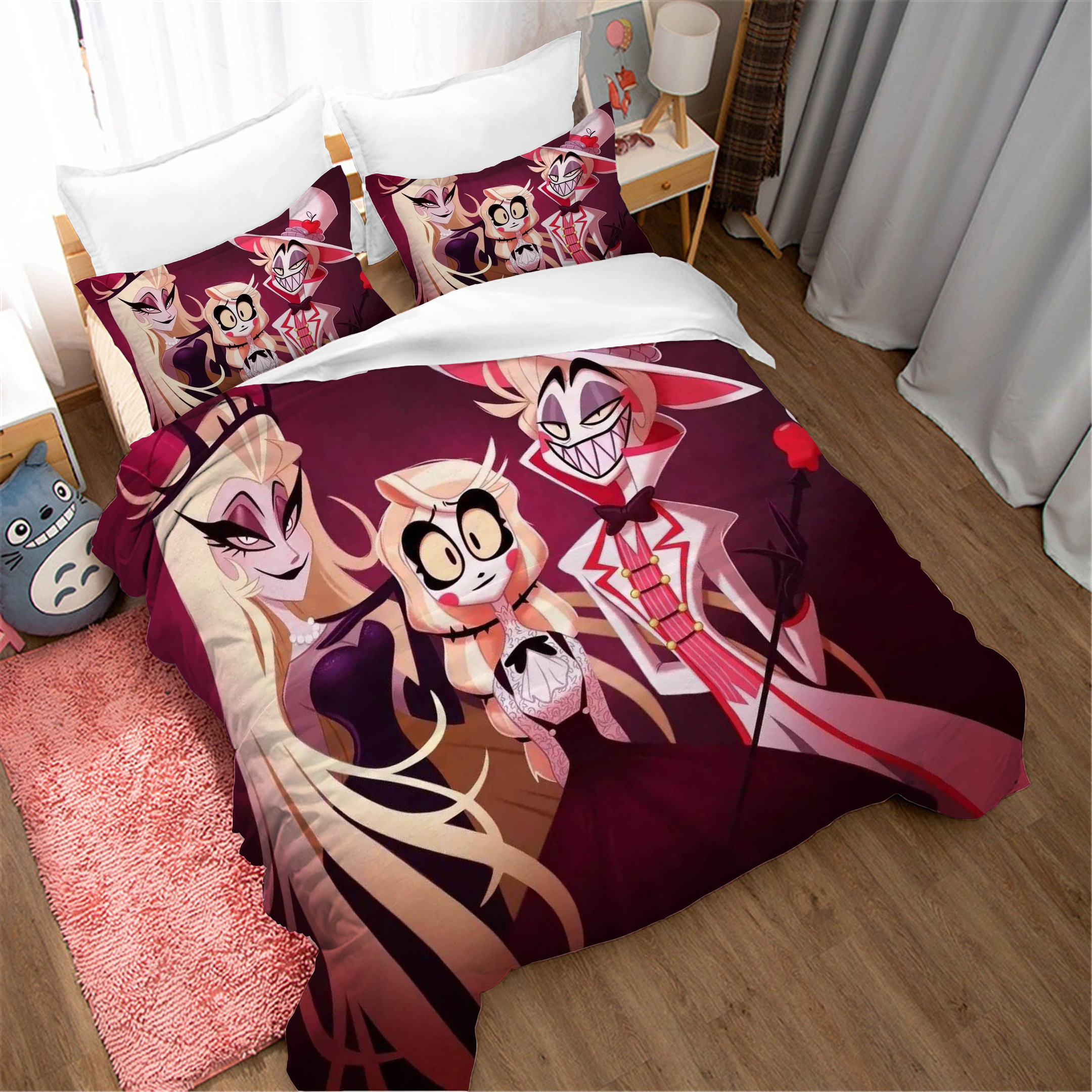 Hazbin Hotel Alastor Quilt Cover Pillowcase Bedding Set Home Bedroom Decor