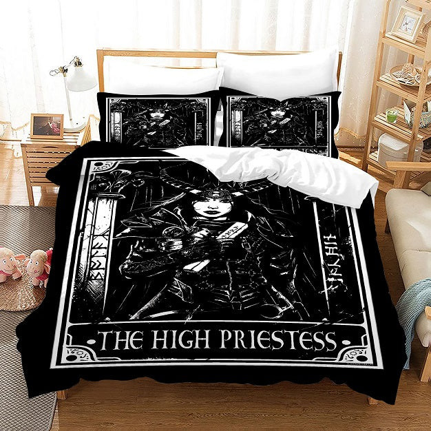 Tarot The High Priestess Quilt Cover Pillowcase Bedding Set Home Bedroom Decor