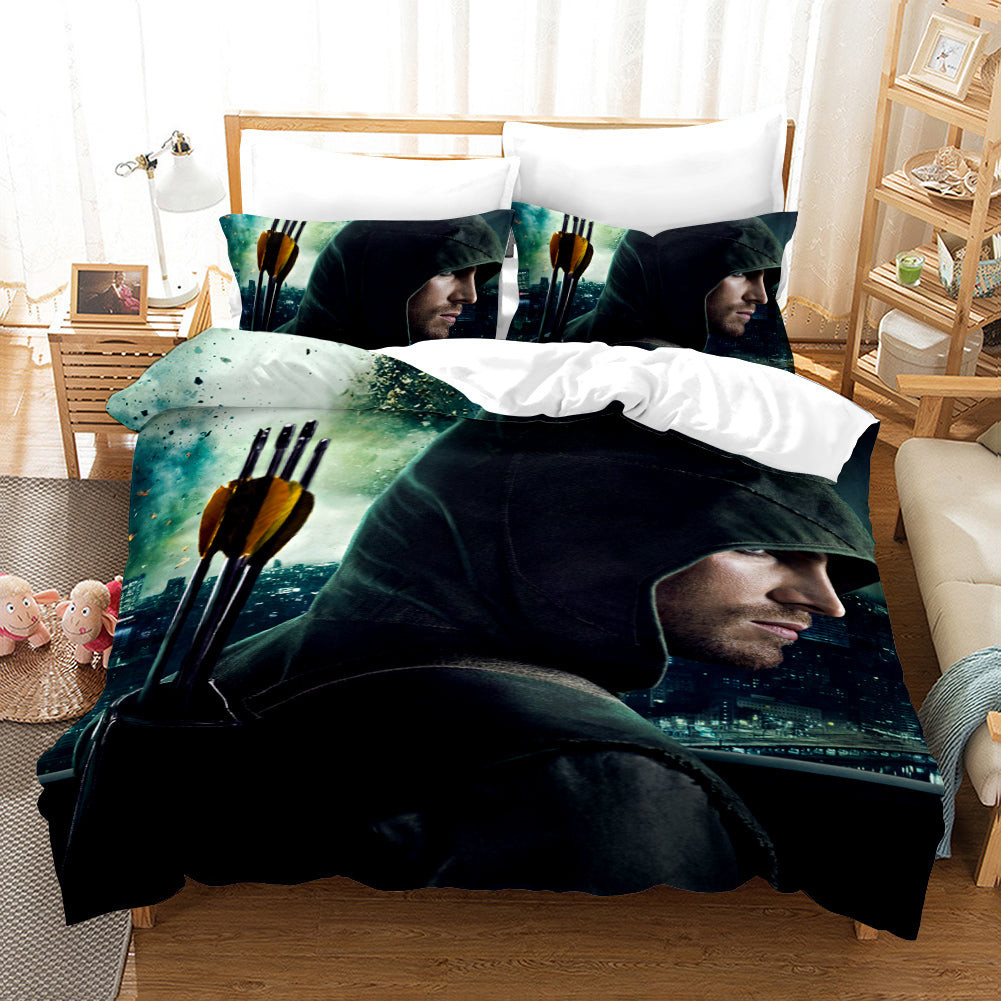 Arrow Oliver Queen Quilt Cover Pillowcase Bedding Set Home Bedroom Decor
