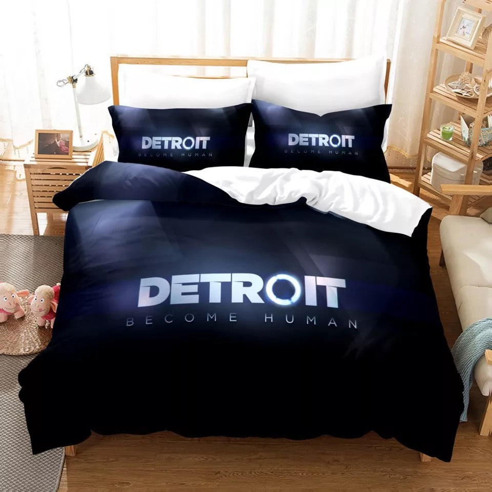 Detroit Become Human Quilt Cover Pillowcase Bedding Set Home Bedroom Decor