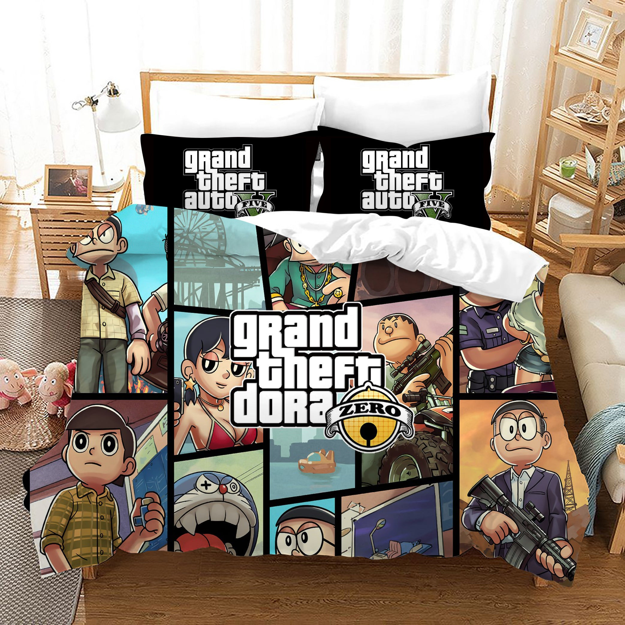 Grand Theft Auto Quilt Cover Pillowcase Bedding Set Home Bedroom Decor
