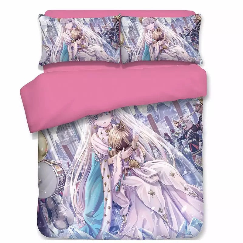 Fate Stay Night Fgo Saber Quilt Cover Pillowcase Bedding Set Home Bedroom Decor