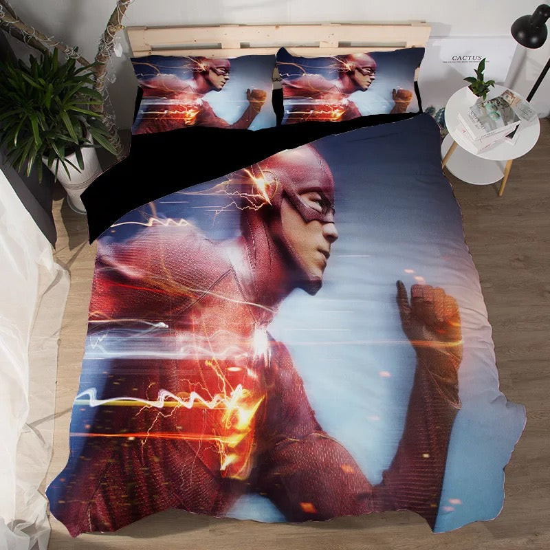 The Flash Barry Allen Quilt Cover Pillowcase Bedding Set Home Bedroom Decor