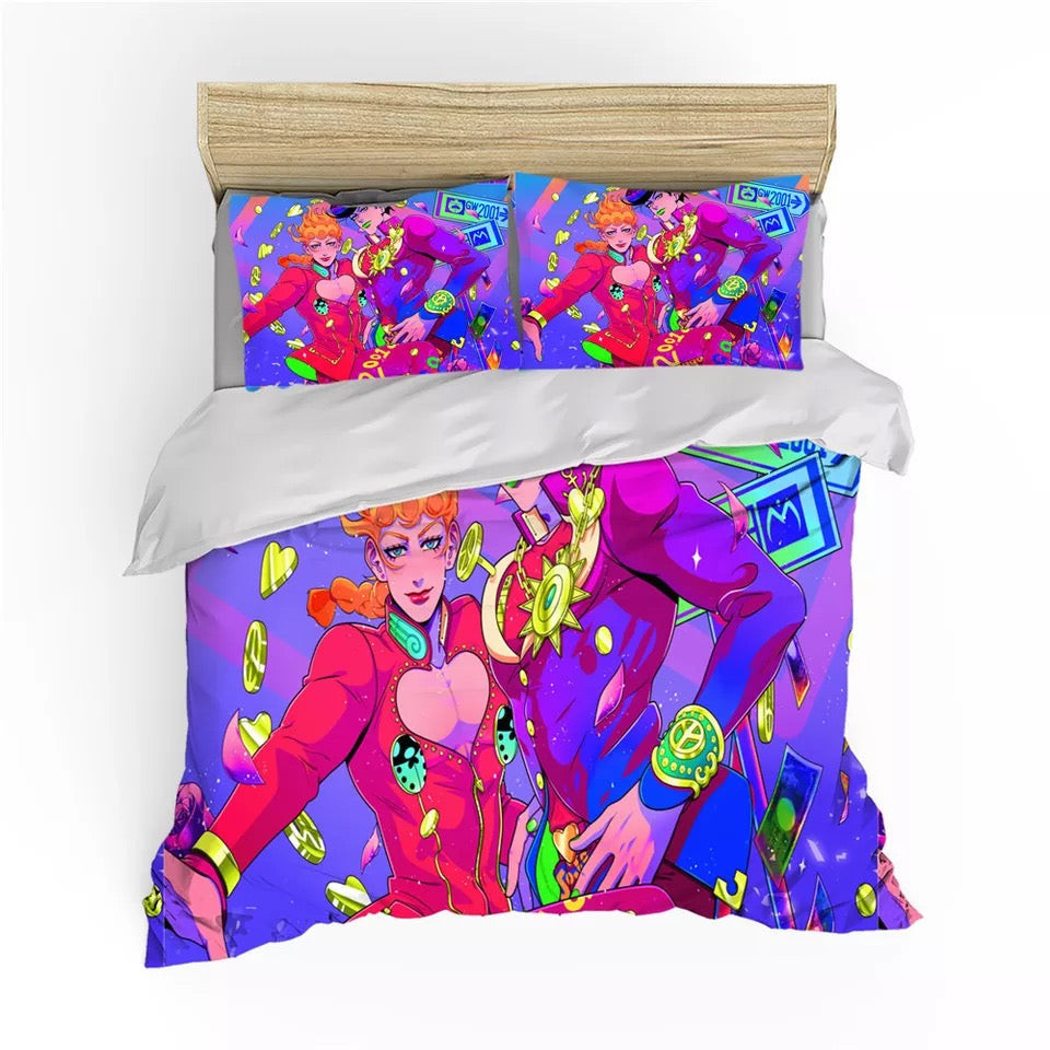 JojoS Bizarre Adventure Quilt Cover Pillowcase Bedding Set Home Bedroom Decor