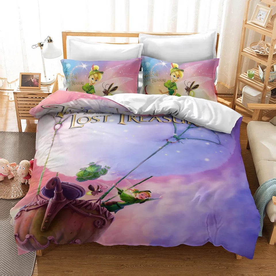 Tinker Bell And The Lost Treasure Quilt Cover Pillowcase Bedding Set Home Bedroom Decor