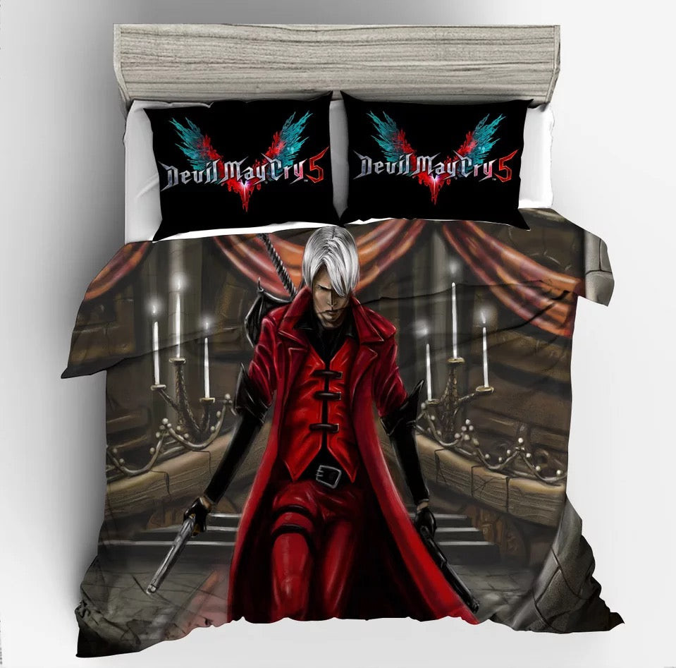 Devil May Cry 5 Quilt Cover Pillowcase Bedding Set Home Bedroom Decor