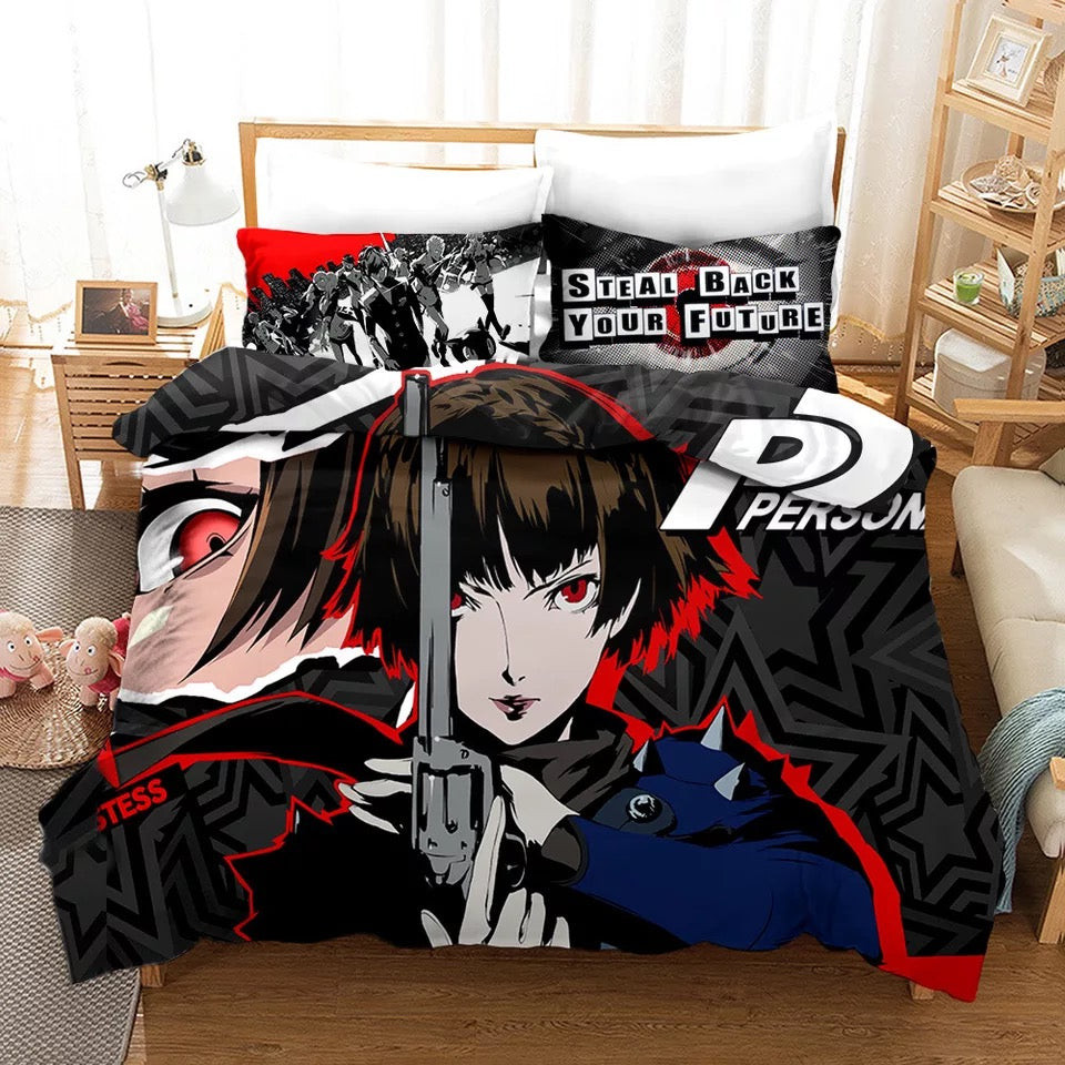 Persona 5 Quilt Cover Pillowcase Bedding Set Home Bedroom Decor