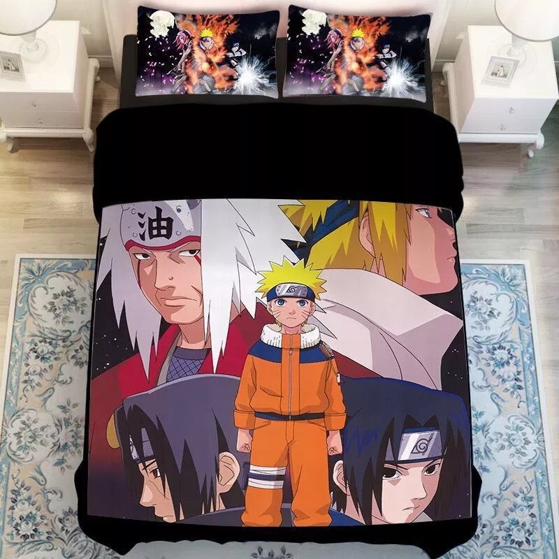 Naruto Uzumaki Naruto Uchiha Sasuke Quilt Cover Pillowcase Bedding Set Home Bedroom Decor