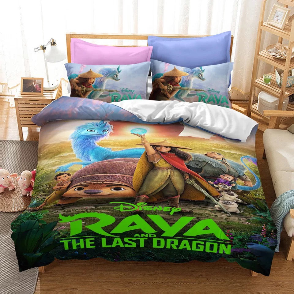 The Last Dragon Raya Quilt Cover Pillowcase Bedding Set Home Bedroom Decor