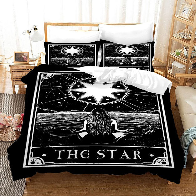 Tarot The Star Quilt Cover Pillowcase Bedding Set Home Bedroom Decor