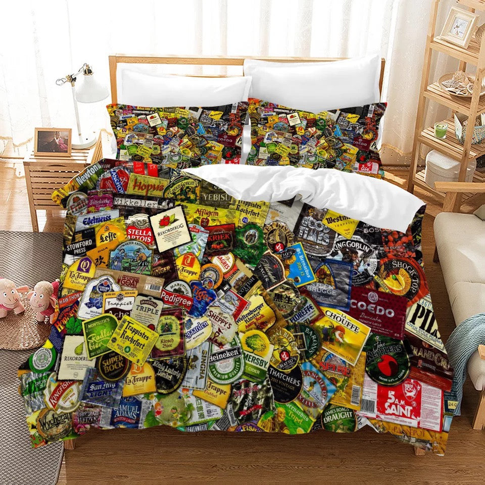 Oktoberfest Beer Festival Quilt Cover Pillowcase Bedding Set Home Bedroom Decor