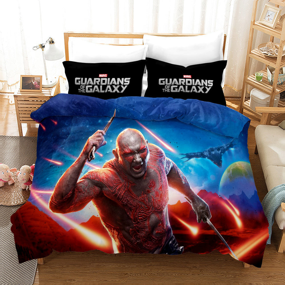 Guardians Of The Galaxy Drax The Destroyer Quilt Cover Pillowcase Bedding Set Home Bedroom Decor
