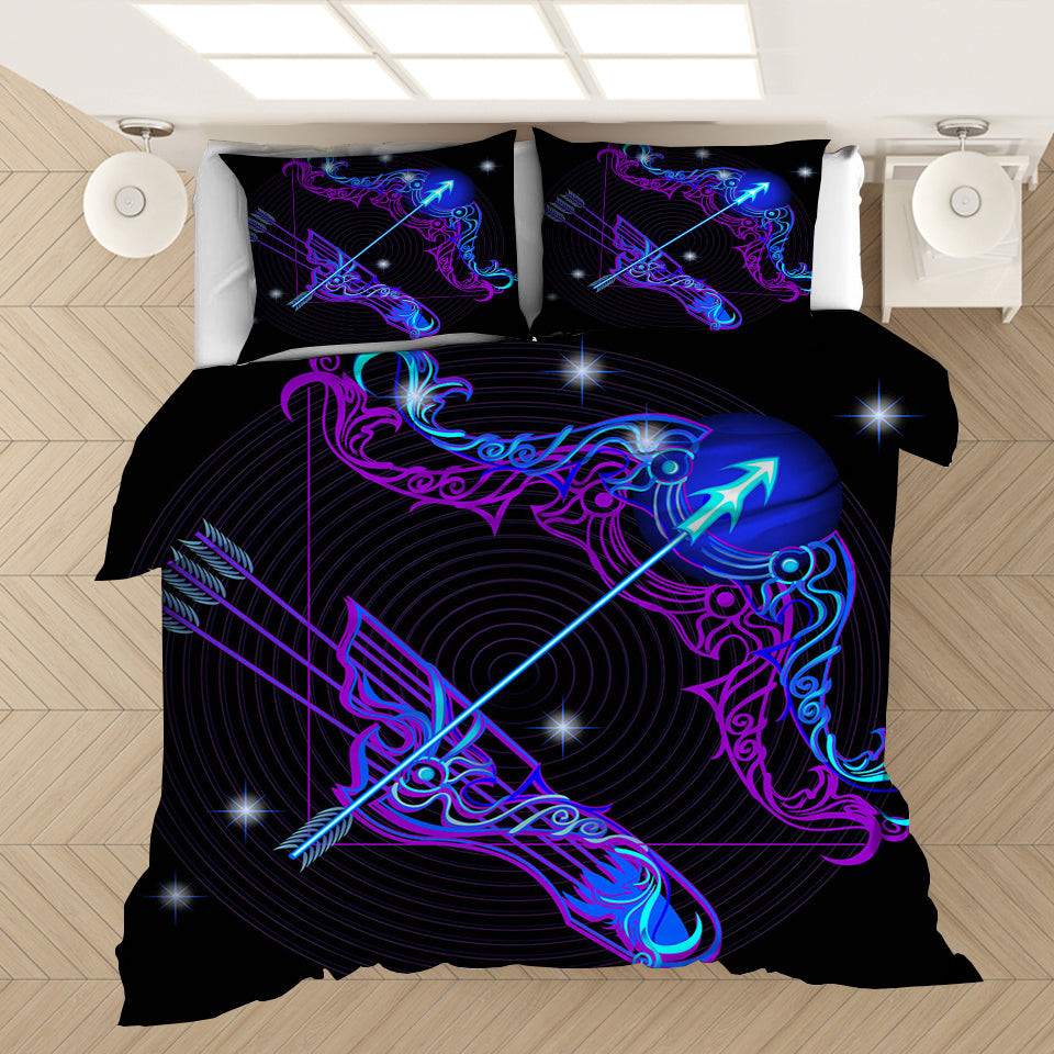 Twelve Constellations Sagittarius Quilt Cover Pillowcase Bedding Set Home Bedroom Decor