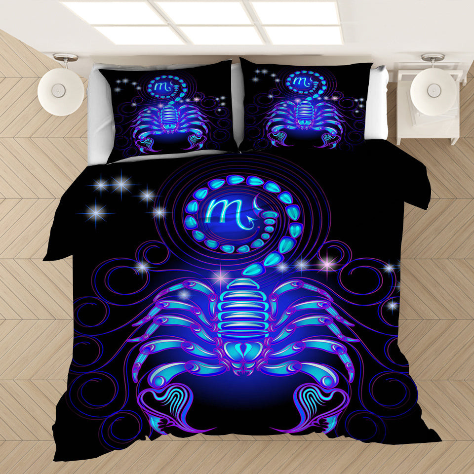 Twelve Constellations Scorpio Quilt Cover Pillowcase Bedding Set Home Bedroom Decor