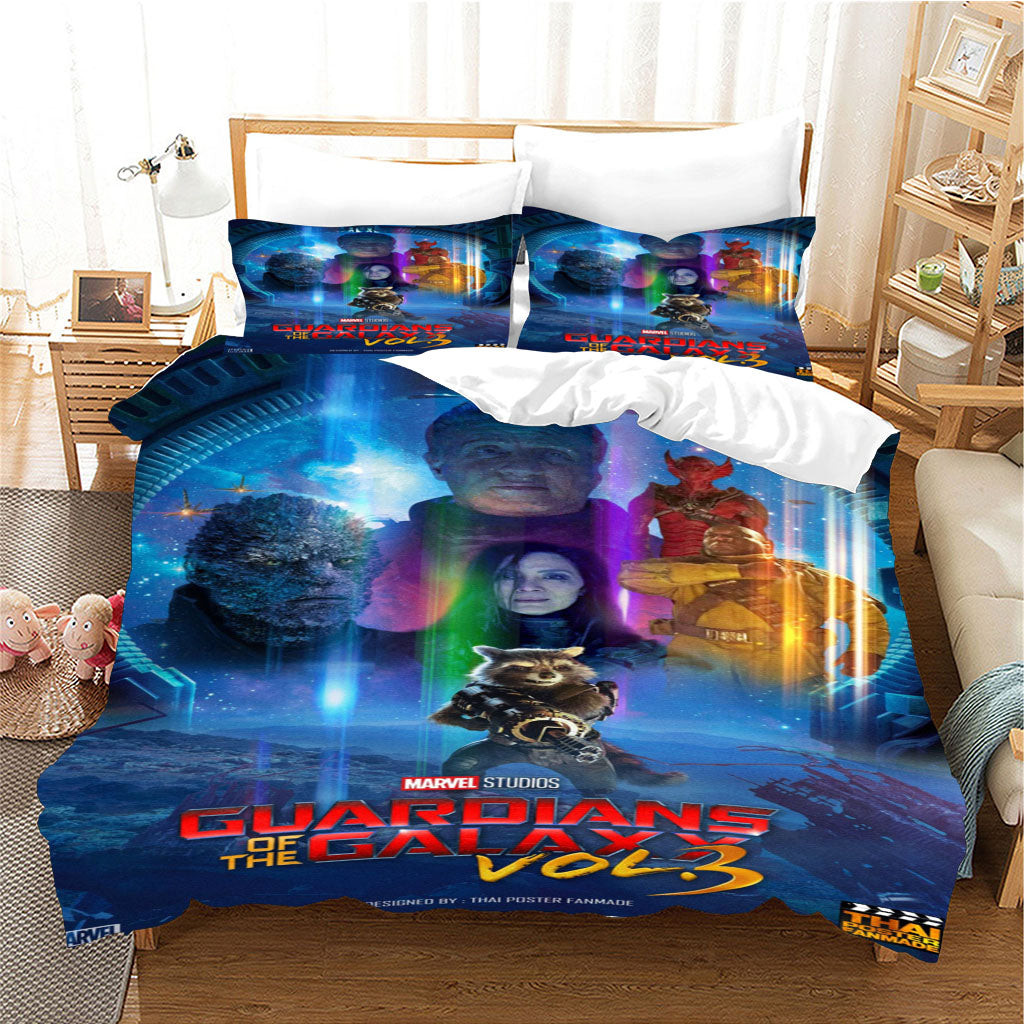 Guardians Of The Galaxy Quilt Cover Pillowcase Bedding Set Home Bedroom Decor