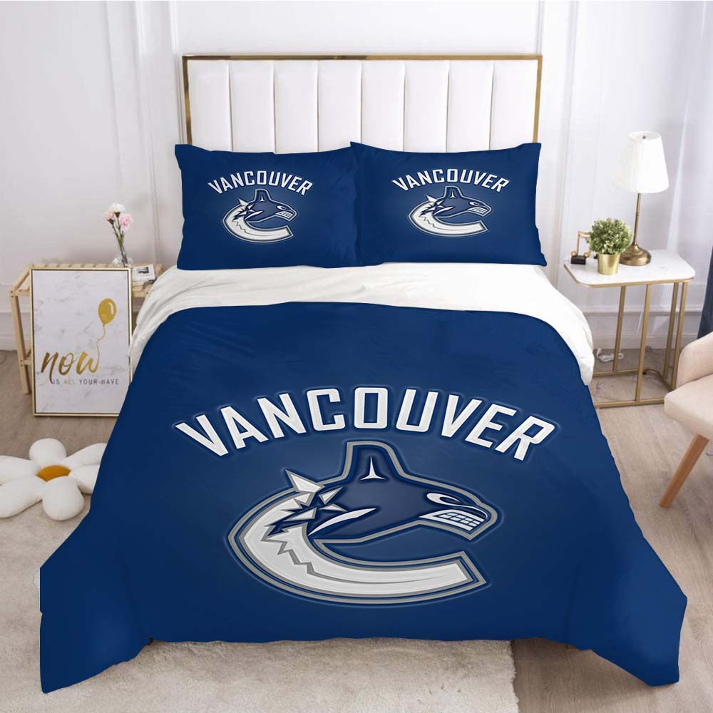 Vancouver Canucks Hockey League 3D Printed Quilt Cover Pillowcase Bedding Set Home Bedroom Decor
