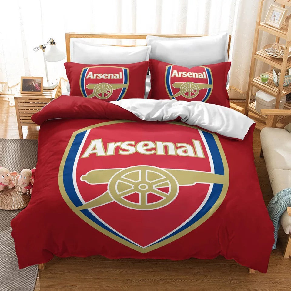 Arsenal Football Club Quilt Cover Pillowcase Bedding Set Home Bedroom Decor