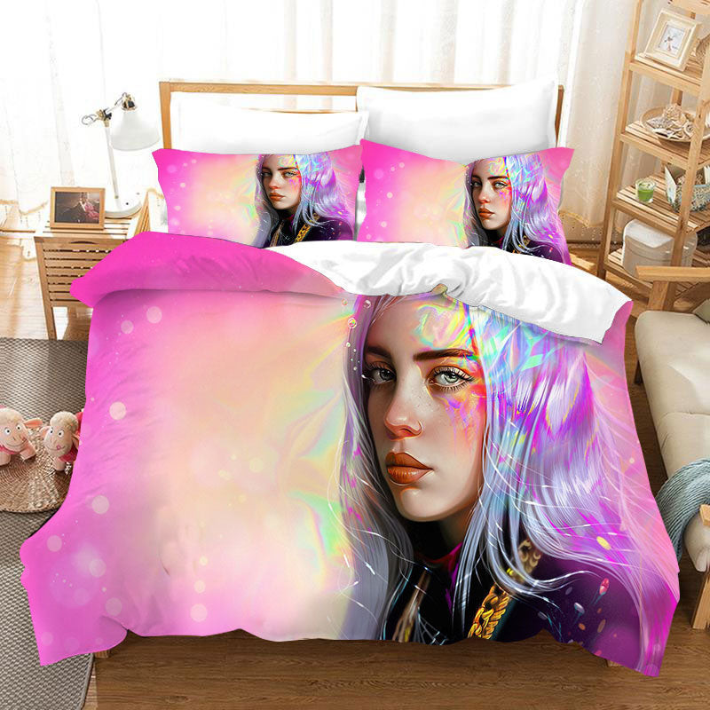 Billie Eilish Bellyache Quilt Cover Pillowcase Bedding Set Home Bedroom Decor