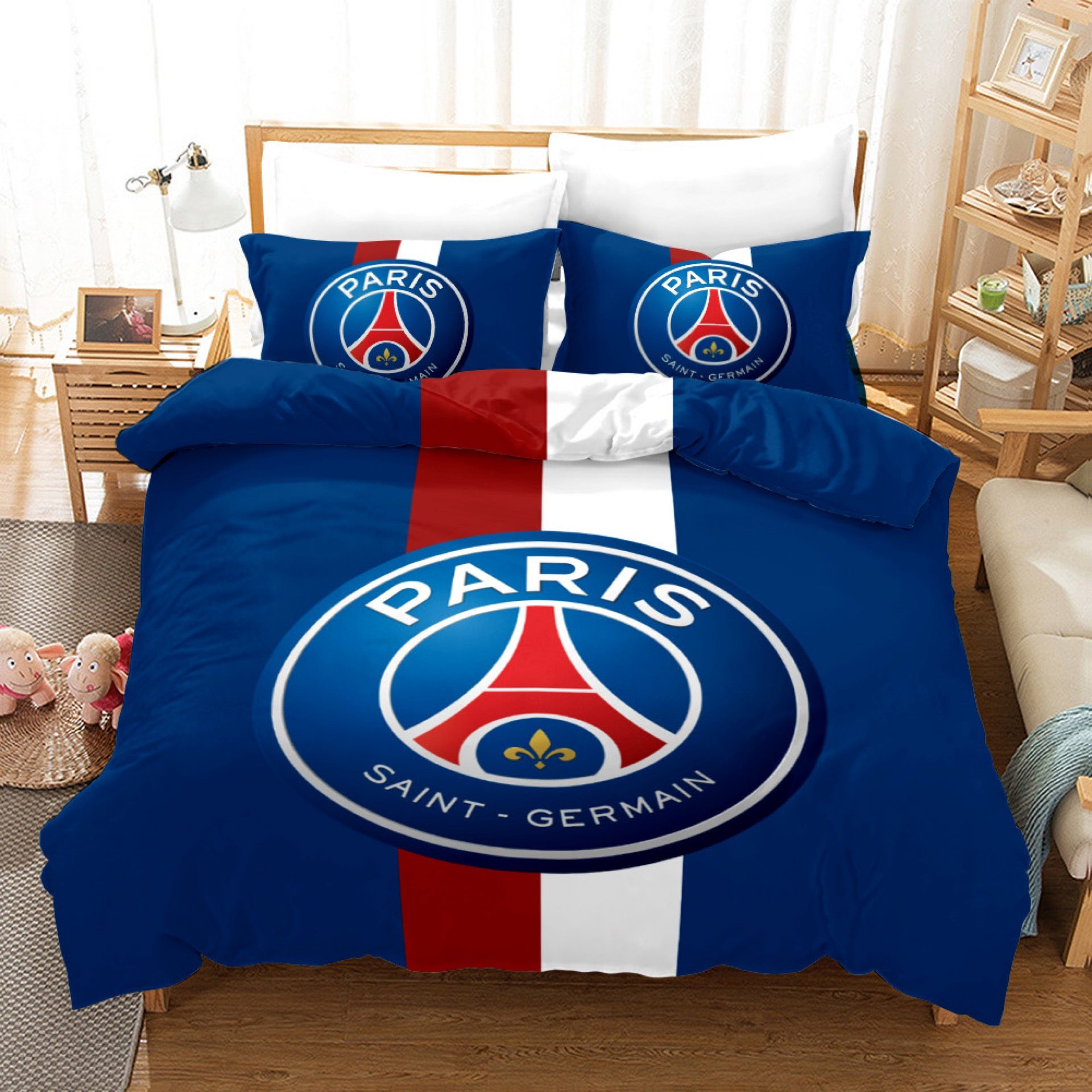 Paris Football Club Saint-Germann Quilt Cover Pillowcase Bedding Set Home Bedroom Decor
