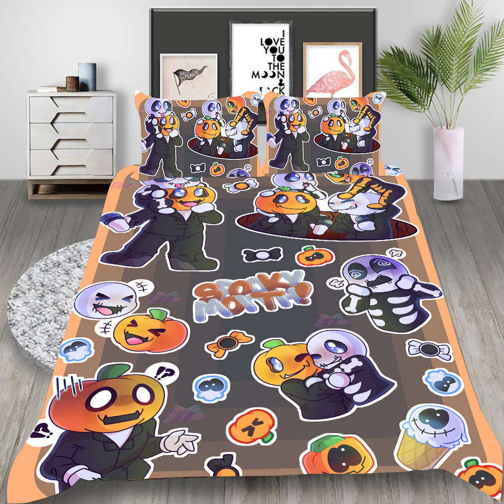 Friday Night Funkin Skid And Pump Quilt Cover Pillowcase Bedding Set Home Bedroom Decor
