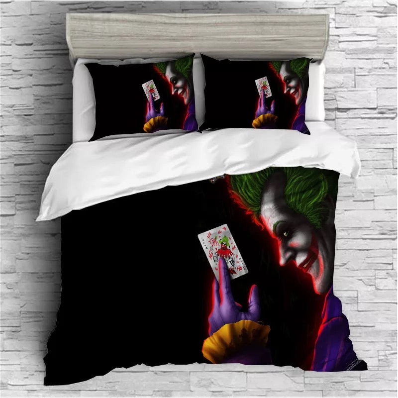 The Dark Knight Batman Joker Clown Quilt Cover Pillowcase Bedding Set Home Bedroom Decor