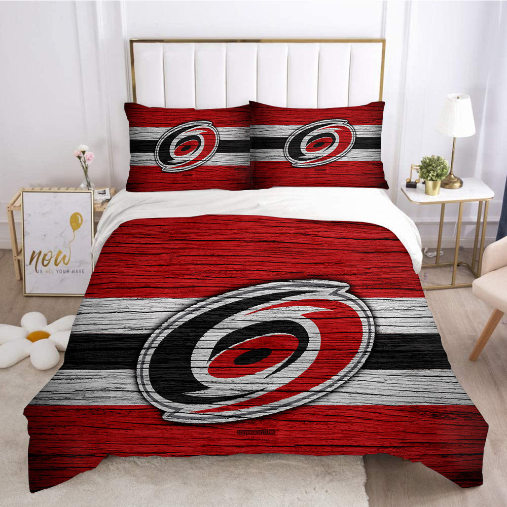 Carolina Hurricanes Hockey League 3D Printed Quilt Cover Pillowcase Bedding Set Home Bedroom Decor
