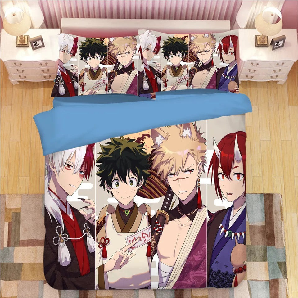 My Hero Academia Shoto Todoroki Quilt Cover Pillowcase Bedding Set Home Bedroom Decor