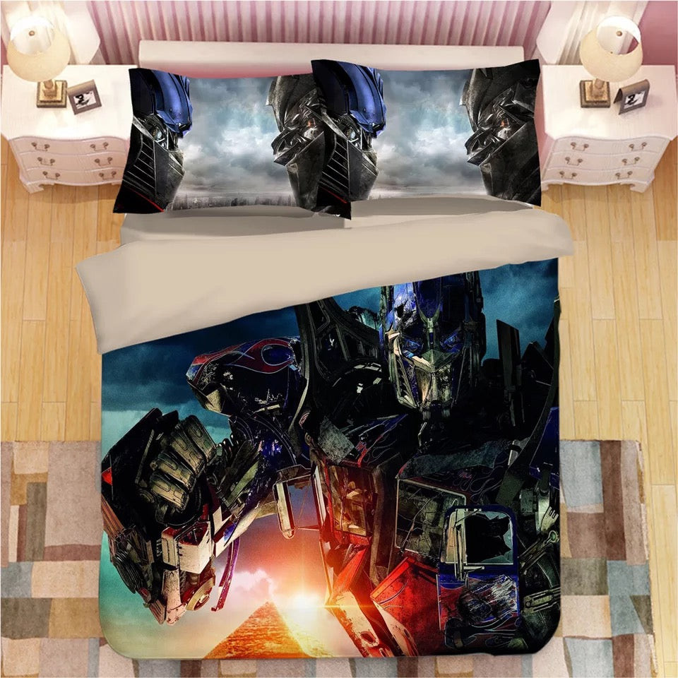 Transformers Optimus Prime Quilt Cover Pillowcase Bedding Set Home Bedroom Decor
