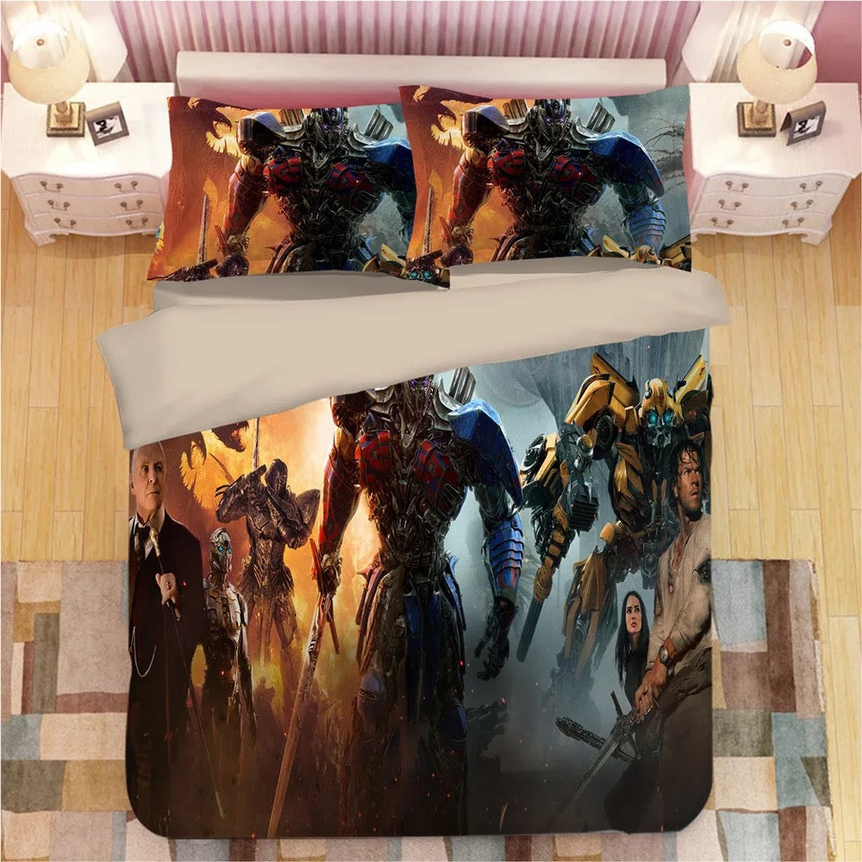 Transformers Bumblebee Optimus Prime Quilt Cover Pillowcase Bedding Set Home Bedroom Decor