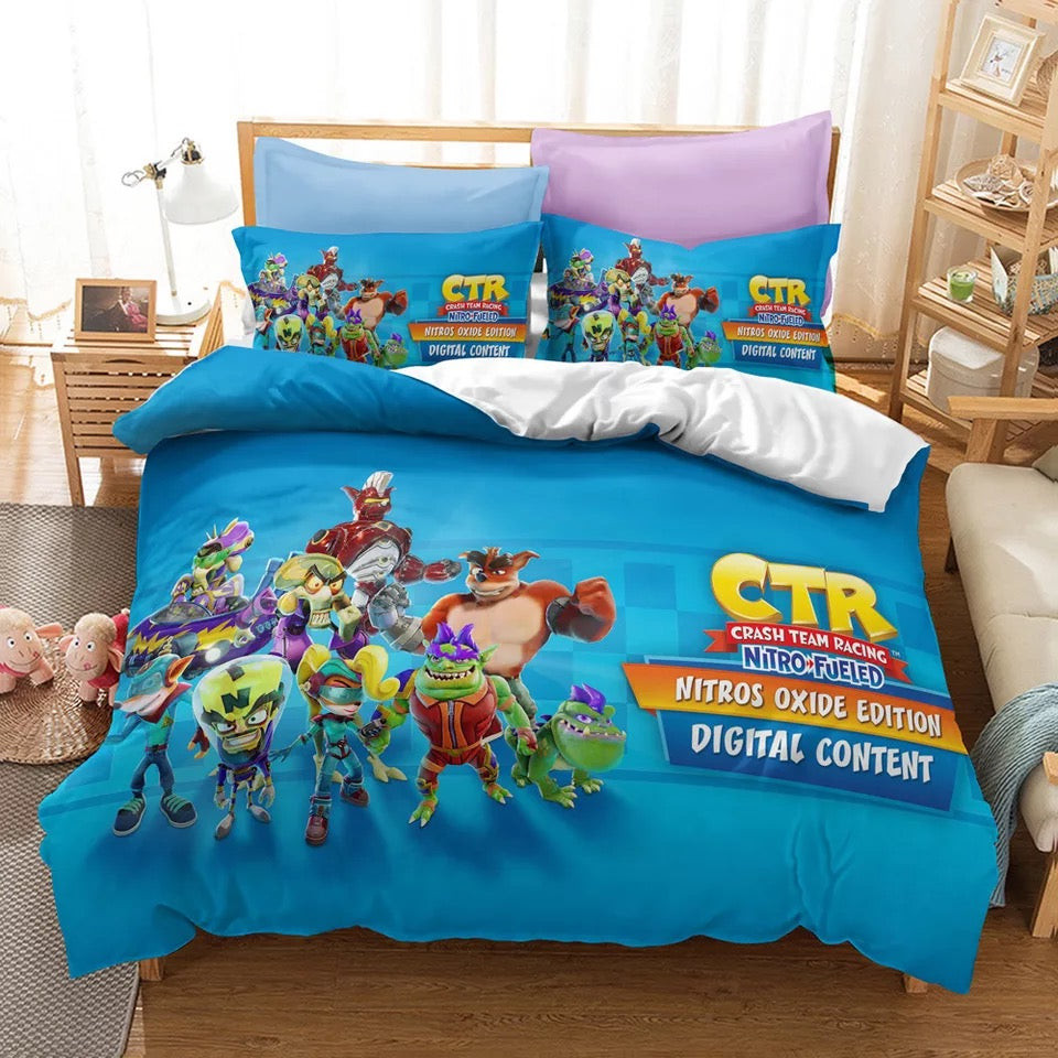 Crash Bandicoot 3 Warped Quilt Cover Pillowcase Bedding Set Home Bedroom Decor